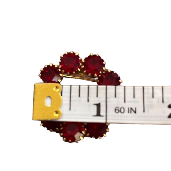 3/$15 Vintage Red Rhinestone Pin - Picture 3 of 5